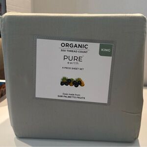 Organic 300 Thread Count King Sheet Set - Light Gray